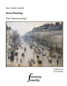 Cover of the score of "Street Haunting" for choir